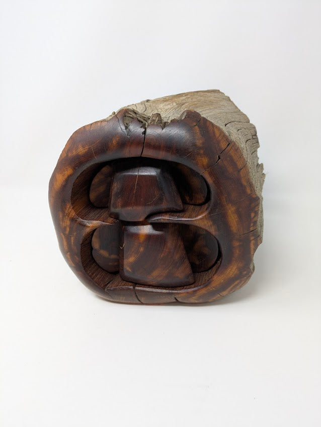 1970s Spancraft Hand-Carved Wood Jewelry/Trinket Box