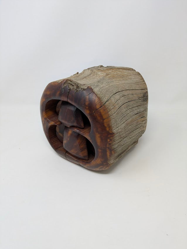 1970s Spancraft Hand-Carved Wood Jewelry/Trinket Box