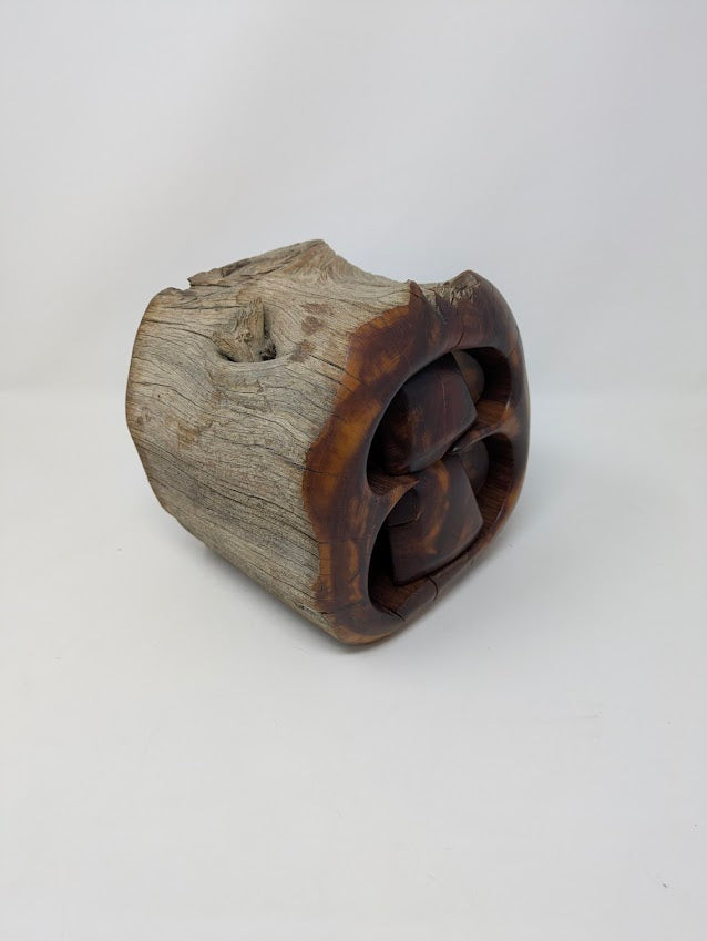 1970s Spancraft Hand-Carved Wood Jewelry/Trinket Box