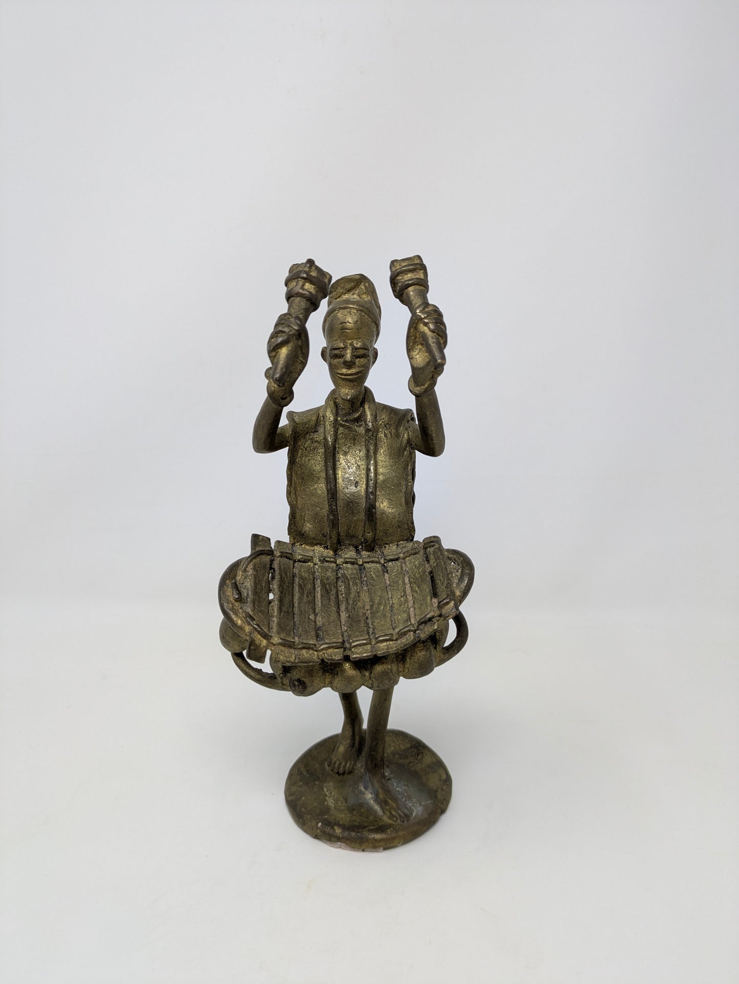 Vintage Brass African Folk Art Musician