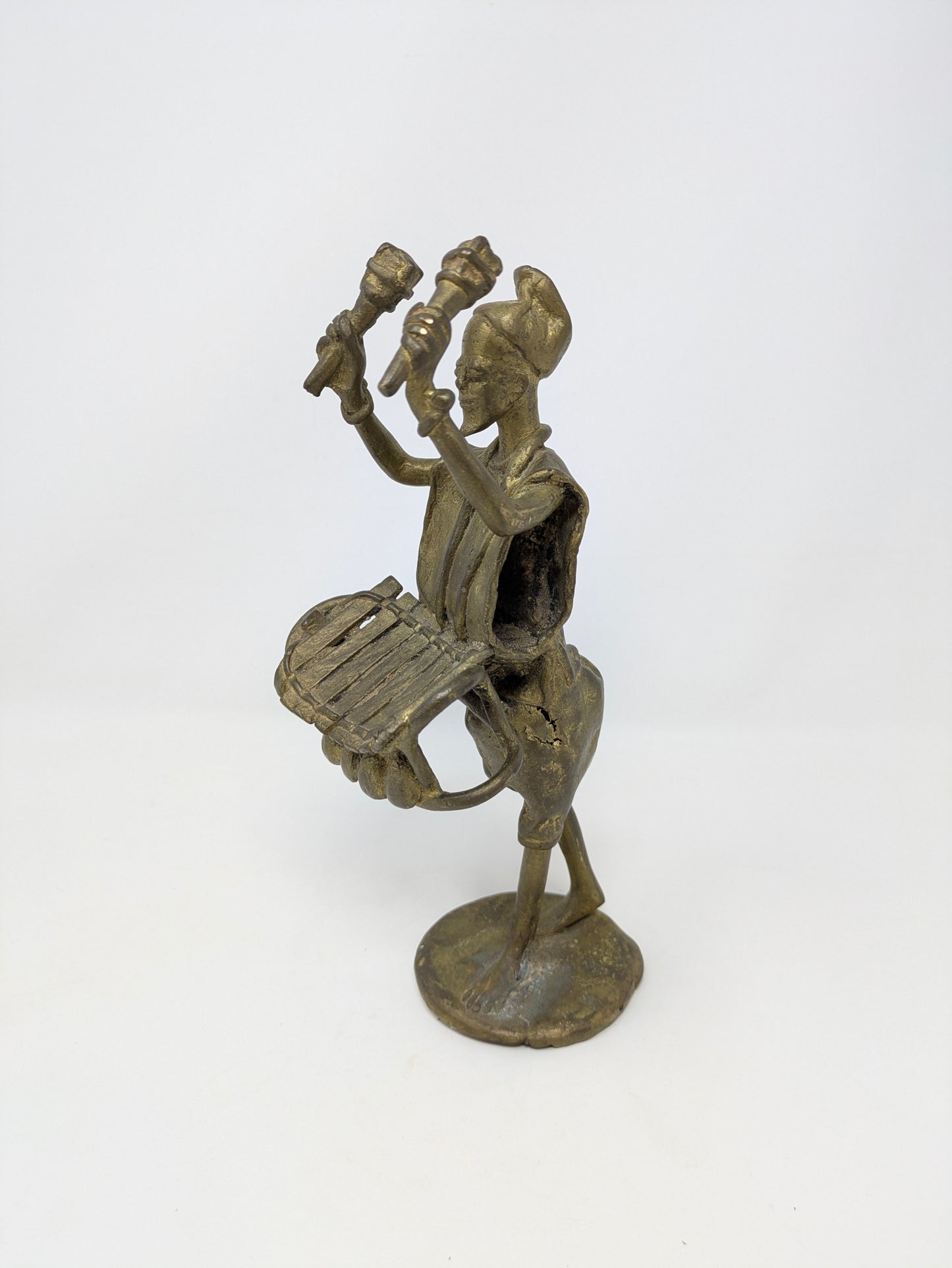 Vintage Brass African Folk Art Musician