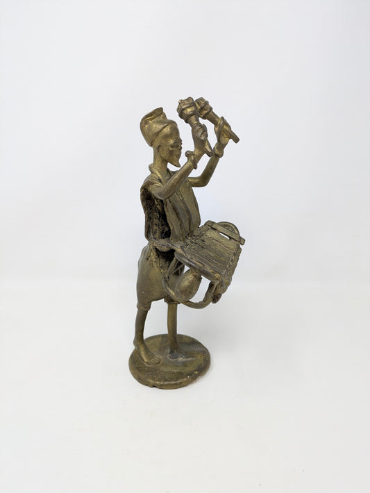 Vintage Brass African Folk Art Musician
