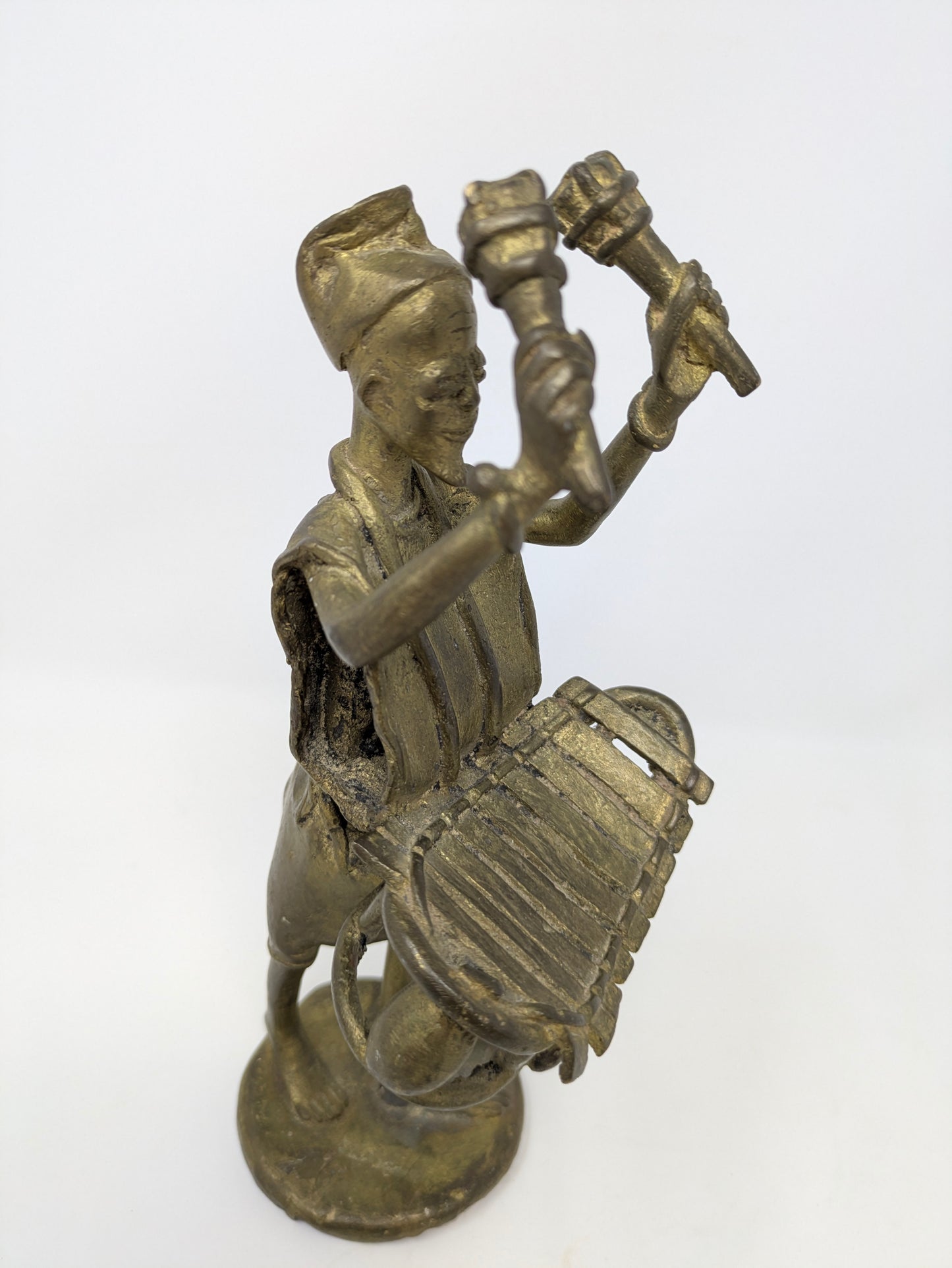 Vintage Brass African Folk Art Musician