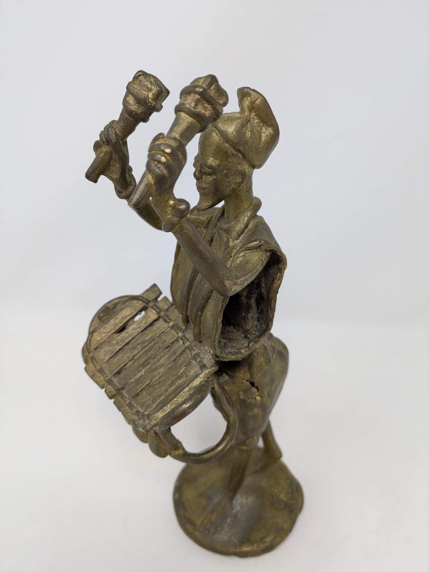 Vintage Brass African Folk Art Musician