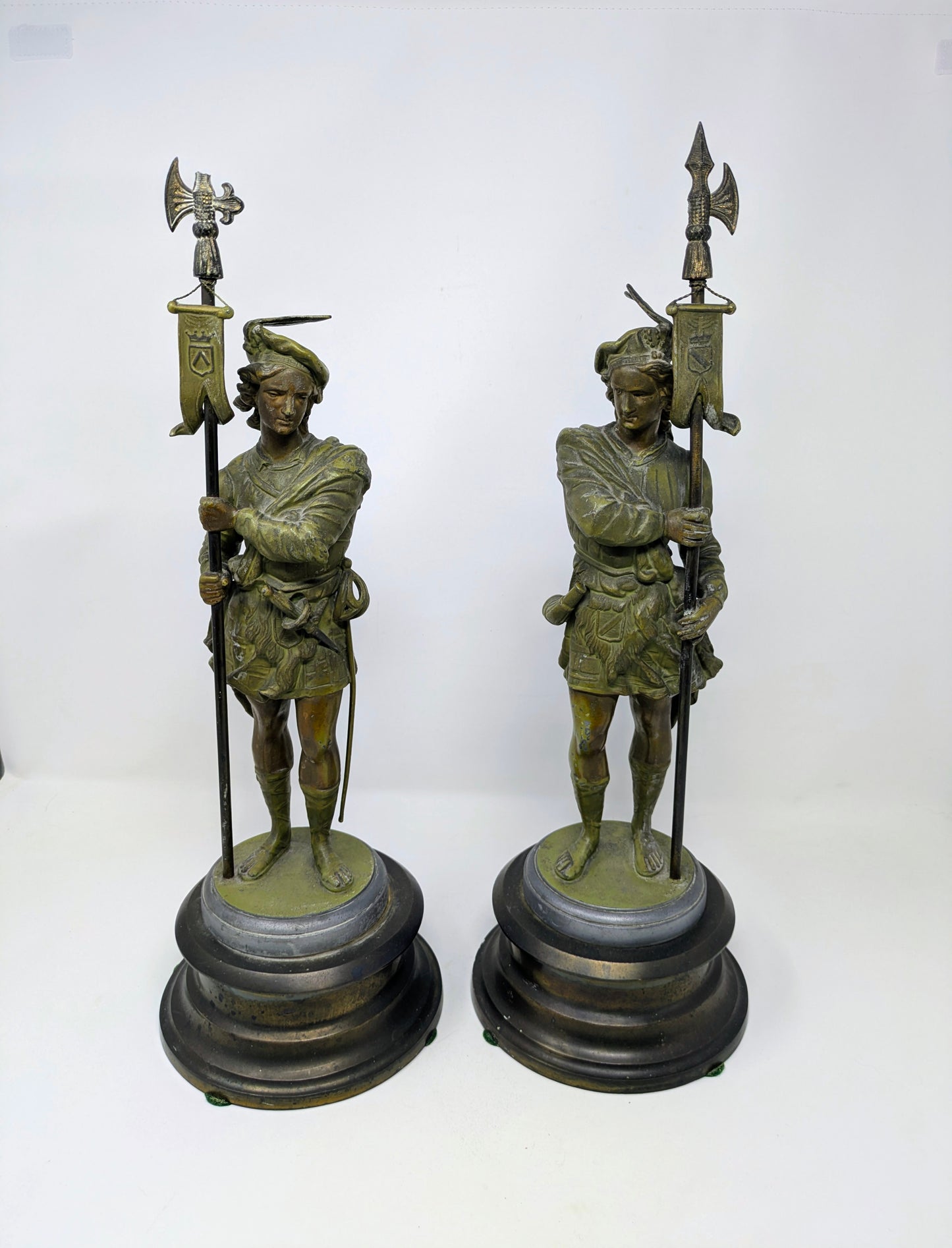 Late 19th / Early 20th Century Renaissance Style Italian Spelter Guards