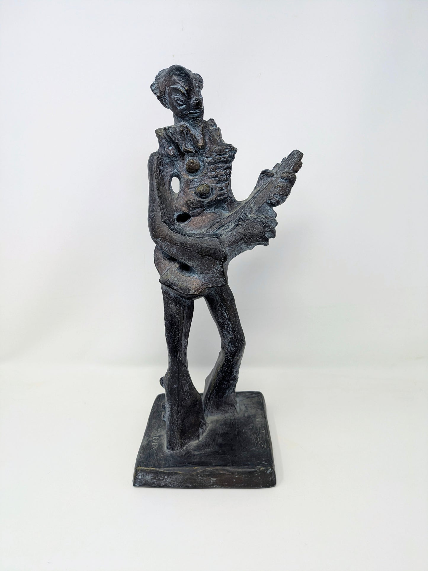 RARE "Hobo Clown Playing Guitar" Statue by Klara Sever | Austin Prods Inc.