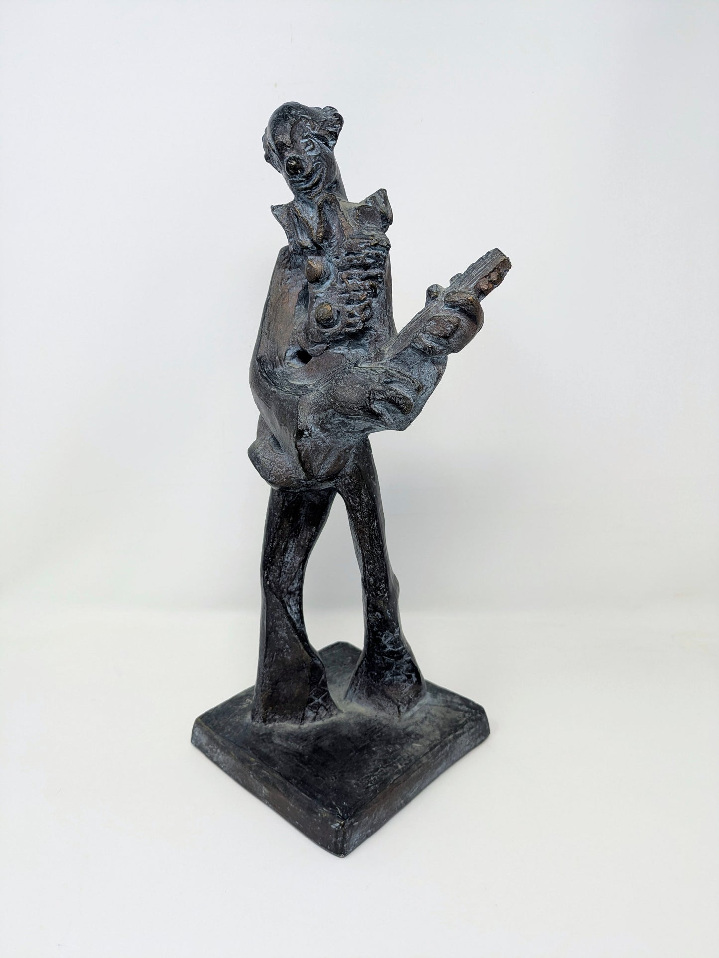 RARE "Hobo Clown Playing Guitar" Statue by Klara Sever | Austin Prods Inc.