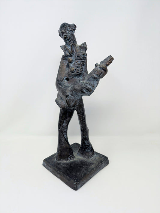 RARE "Hobo Clown Playing Guitar" Statue by Klara Sever | Austin Prods Inc.