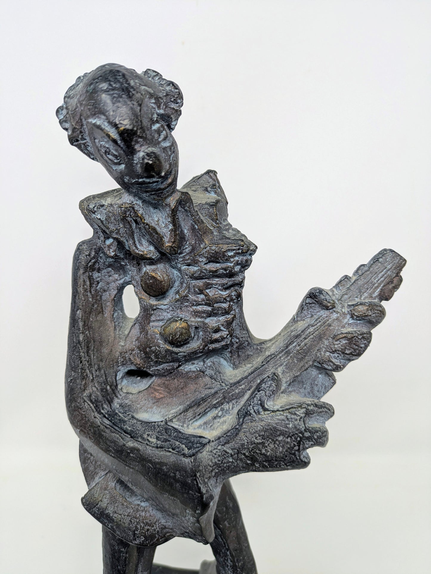 RARE "Hobo Clown Playing Guitar" Statue by Klara Sever | Austin Prods Inc.