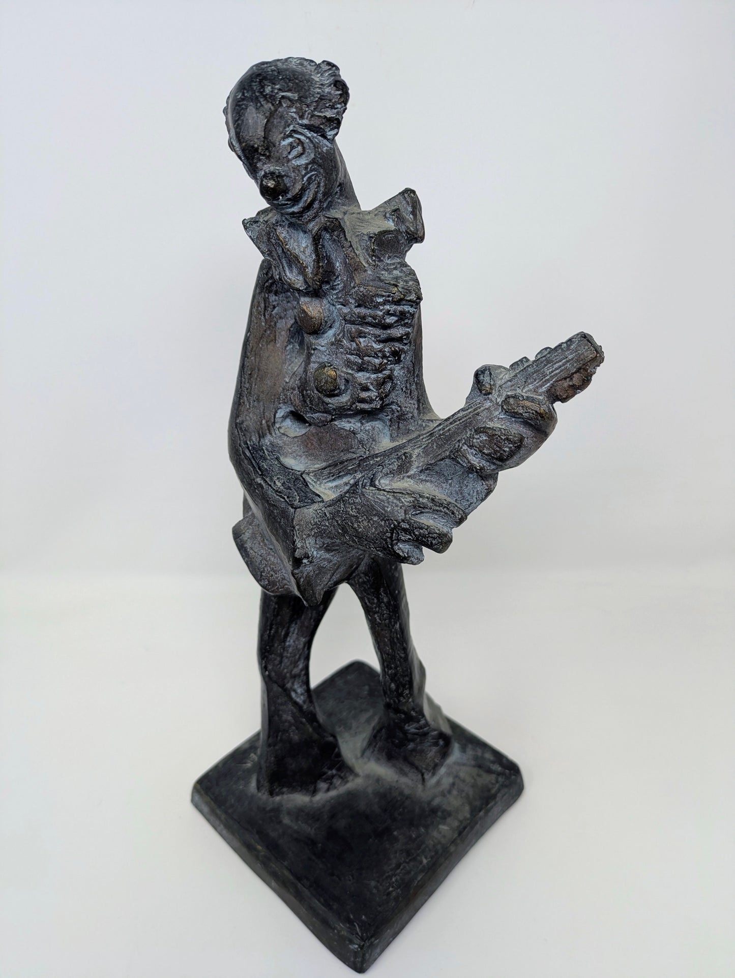 RARE "Hobo Clown Playing Guitar" Statue by Klara Sever | Austin Prods Inc.