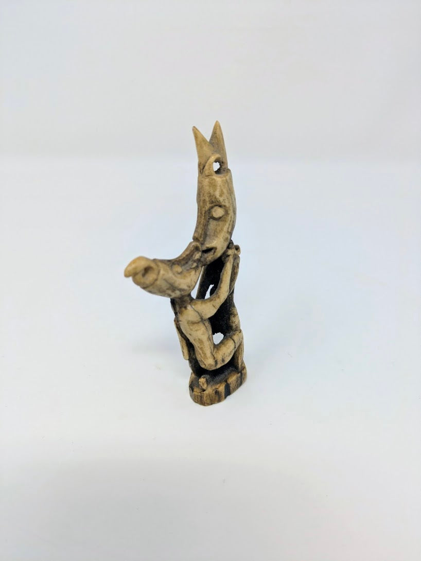 Antique Dayak Carved Horn Charm/Pendant