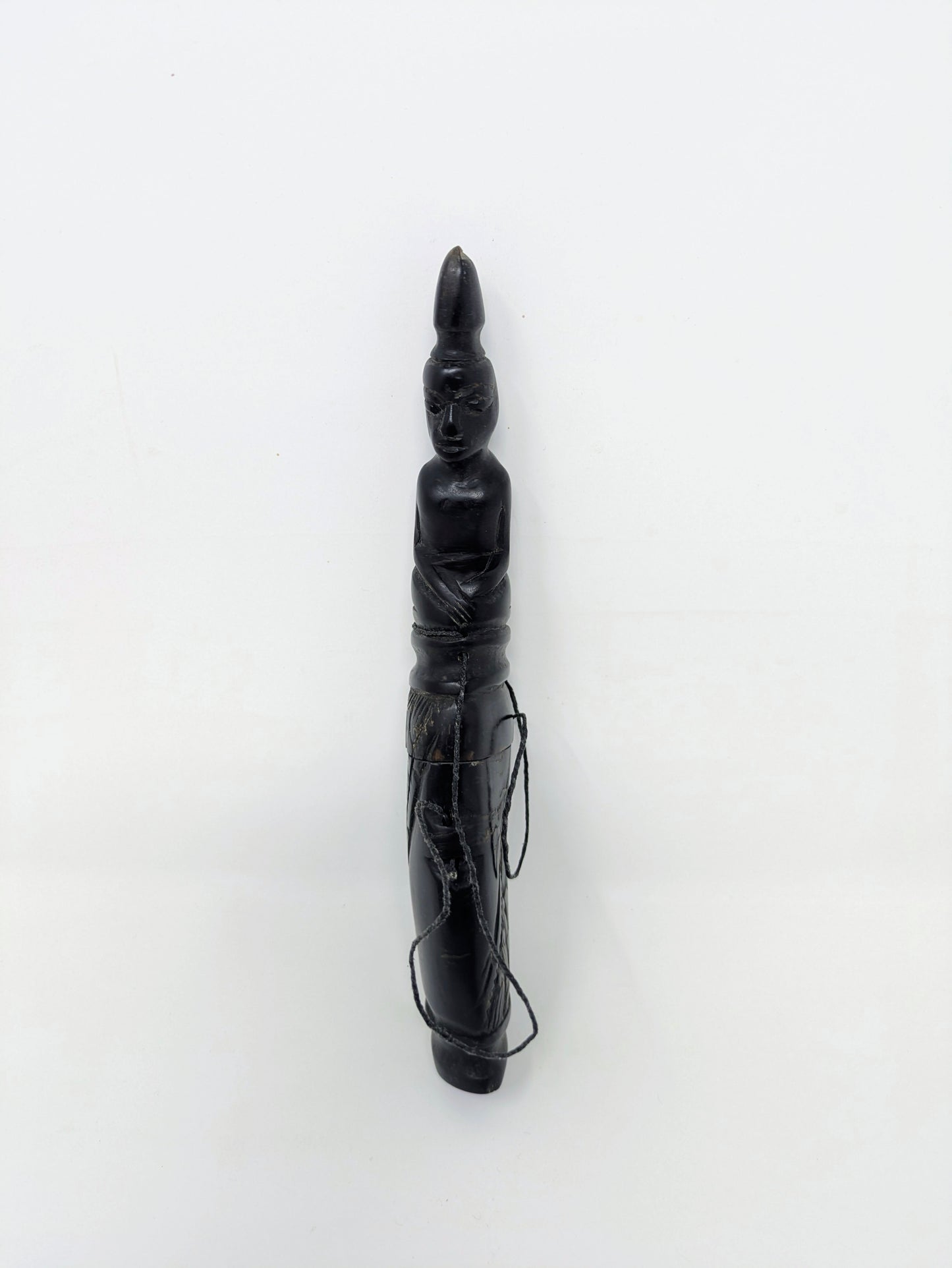 Vintage Indonesian Hand-Carved Horn Lime Container | Timor