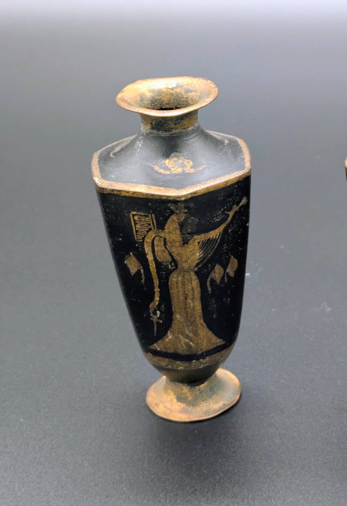 1930s Japanese Made Egyptian Revival Damascene Vases