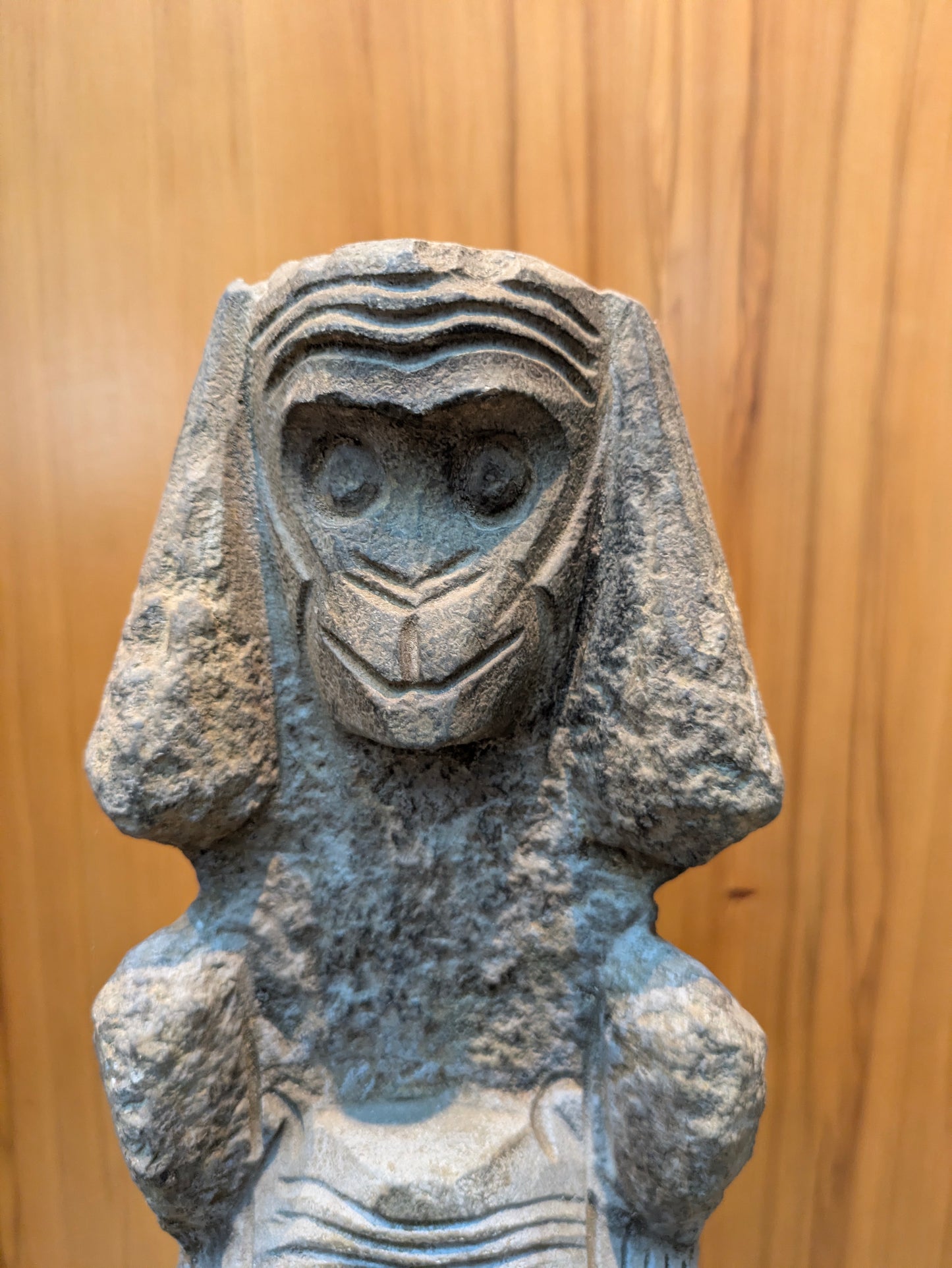 Vintage Korean Carved-Stone Statue: 3 Wise Monkeys