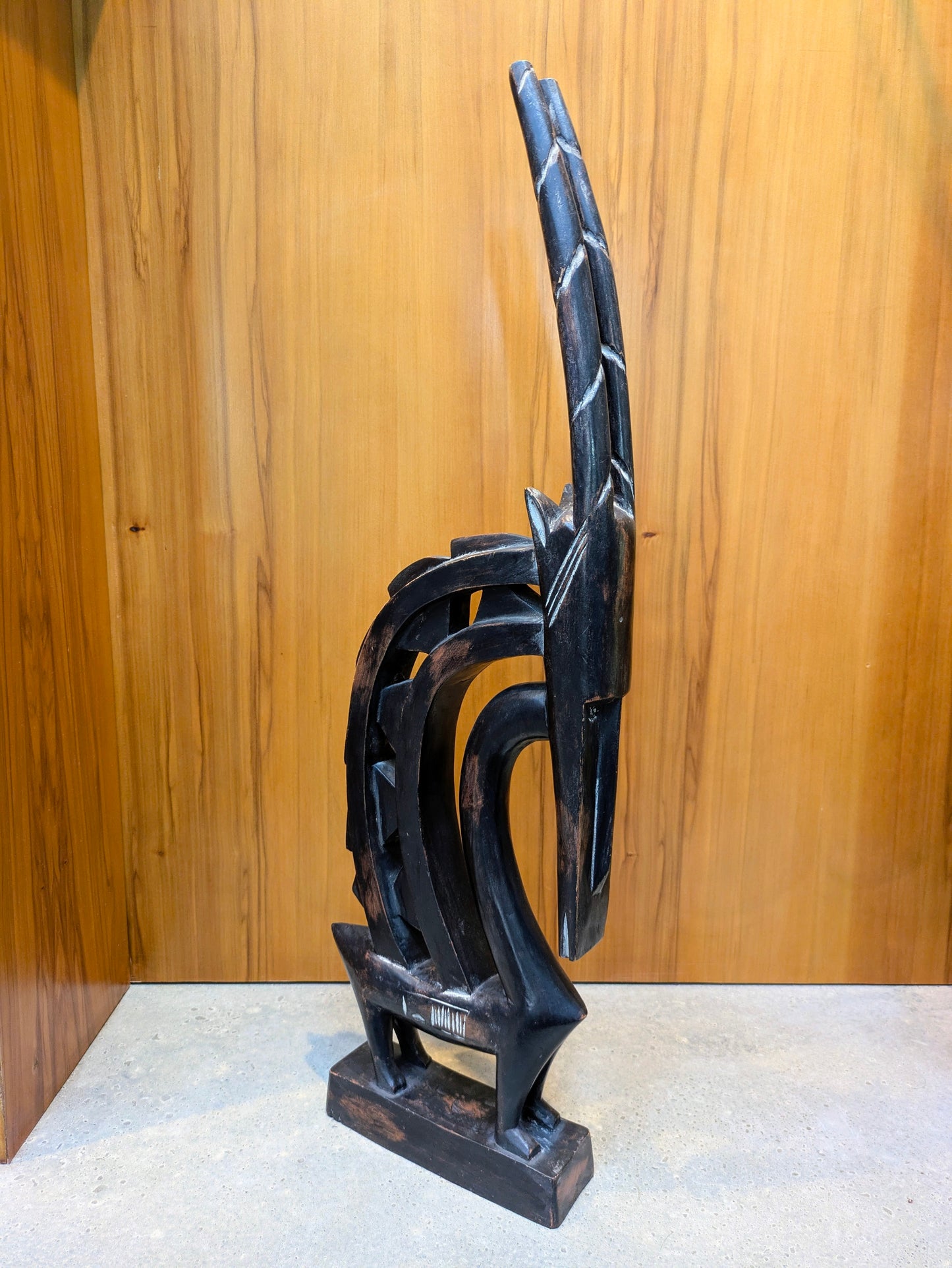 Vintage Hand-Carved Chiwara Sculpture 26" | Mali