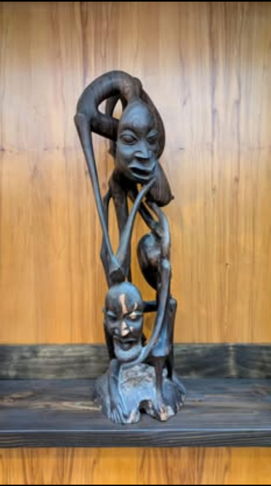 Large Makonde Shetani Wood Sculpture
