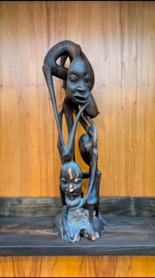 Large Makonde Shetani Wood Sculpture