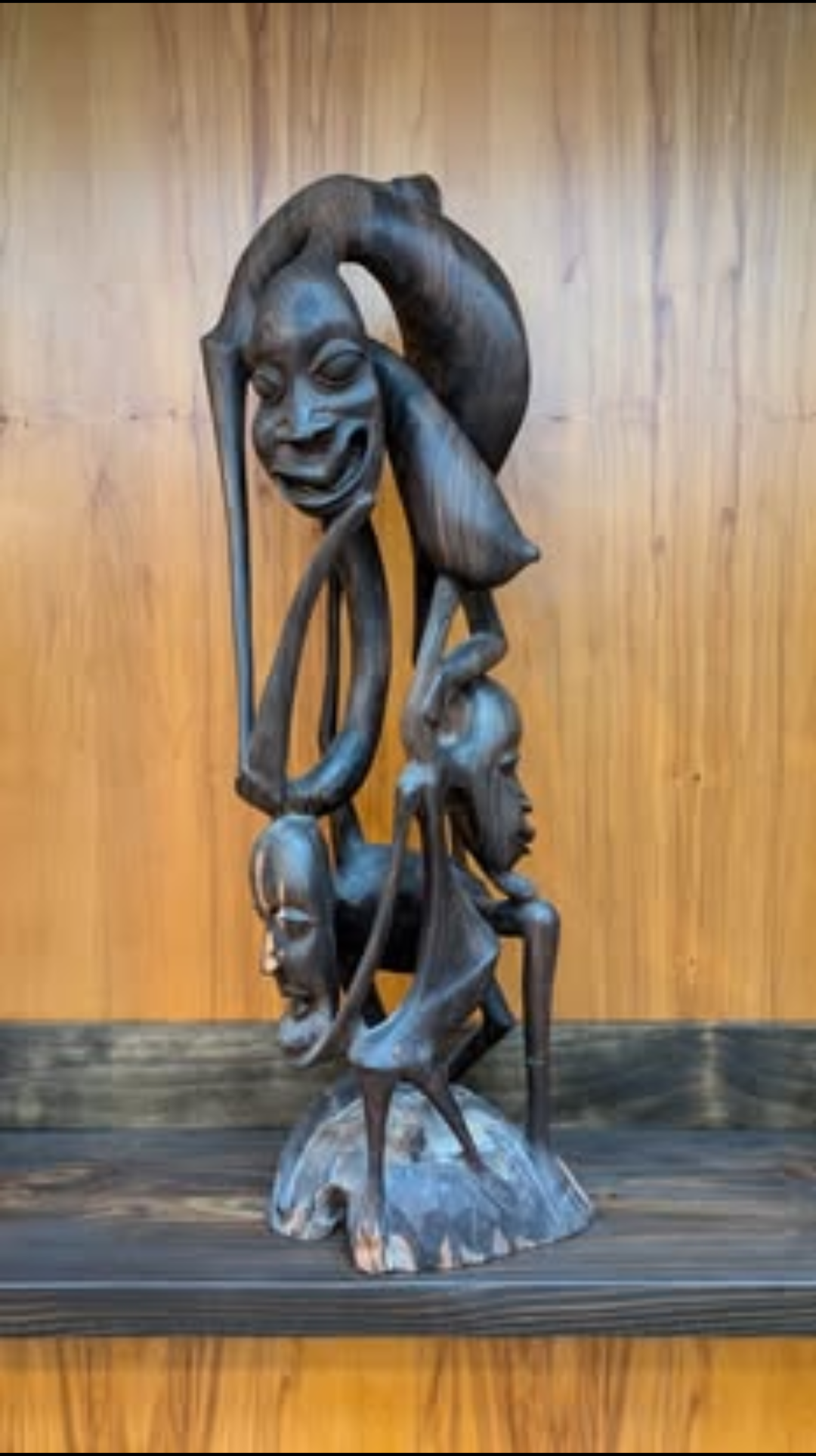Large Makonde Shetani Wood Sculpture