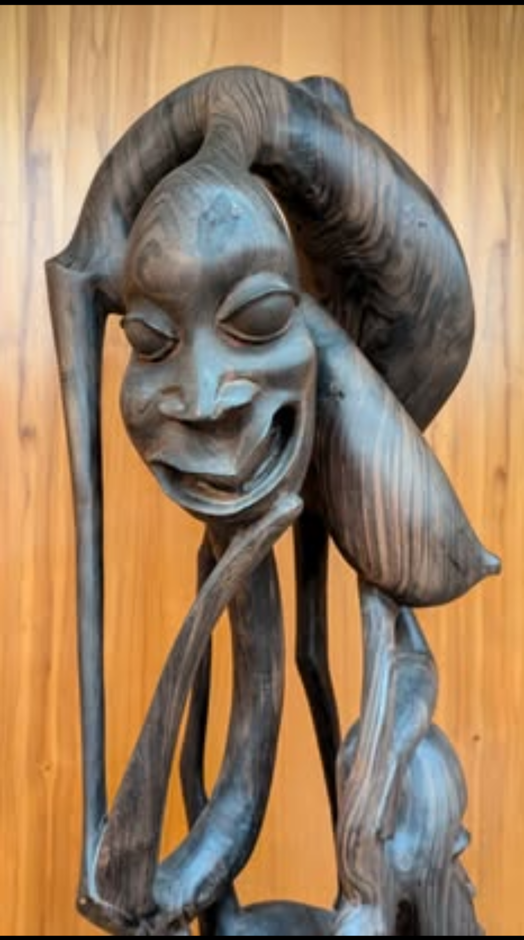 Large Makonde Shetani Wood Sculpture