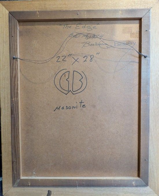 Vintage Surrealist Painting "The Edge" Signed Barbara Beaudry (1974)