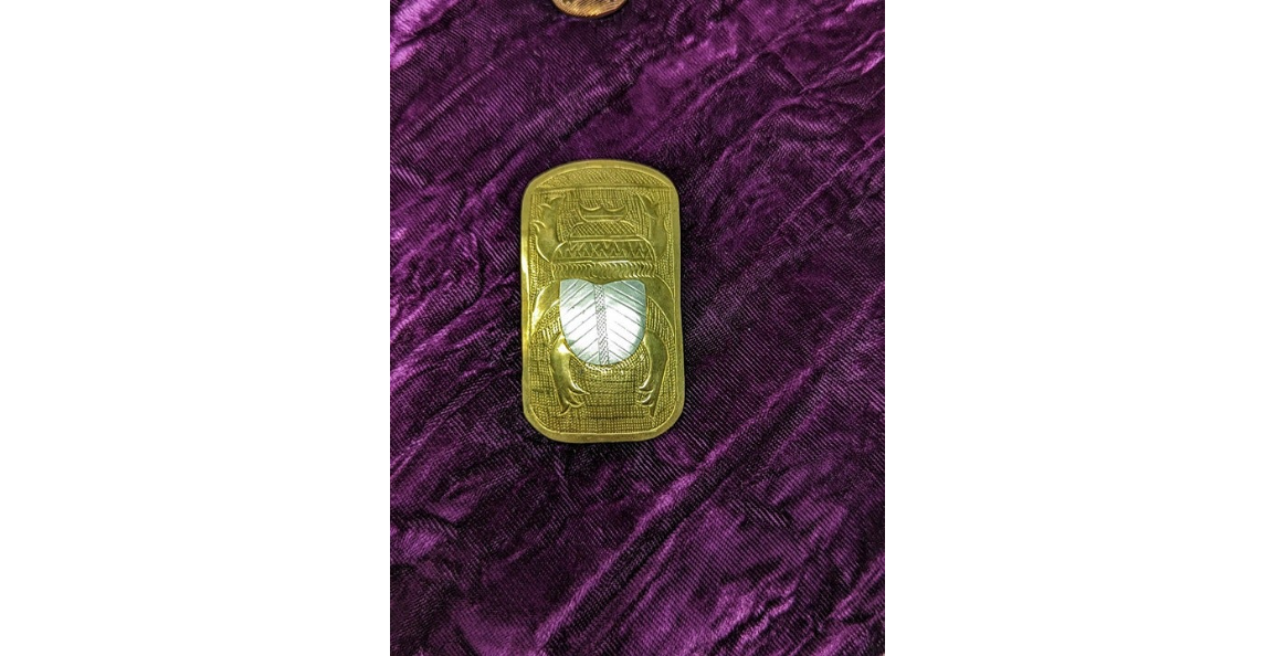 RARE Vintage Mixed-Metal Egyptian Revival Brooch Pin