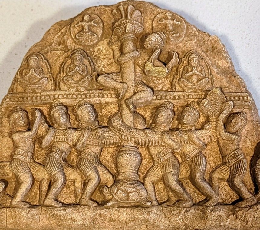 RARE Vintage Sandstone Hindu Wall Sculptures (pair)