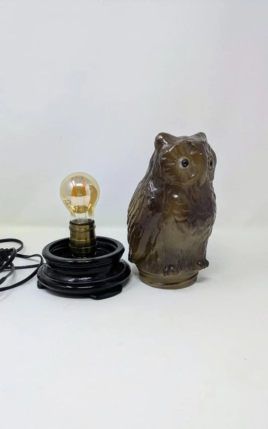 Antique 1920s Tiffin Glass "Owl Lamp"