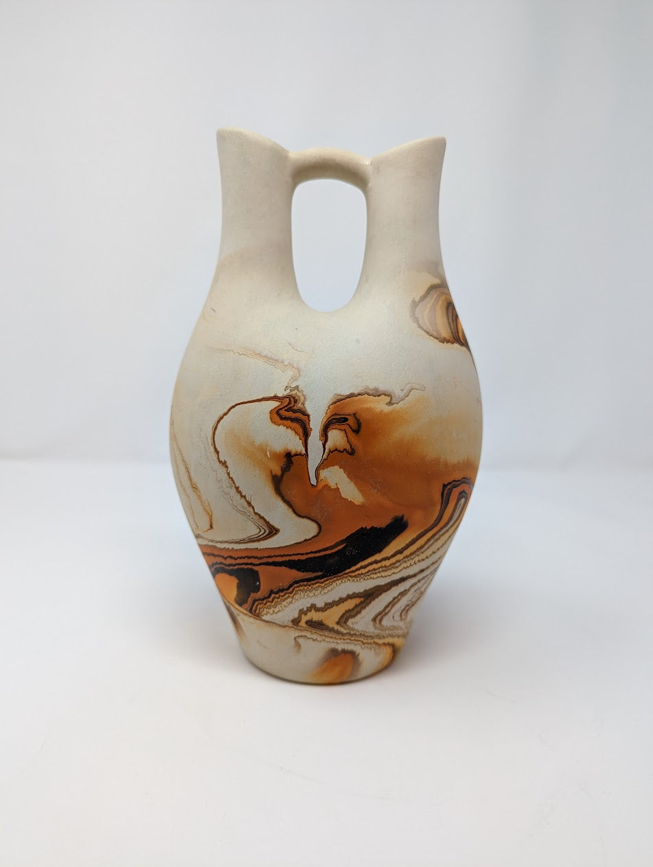 Vintage Nemadji Double Spouted Pottery Wedding Vase
