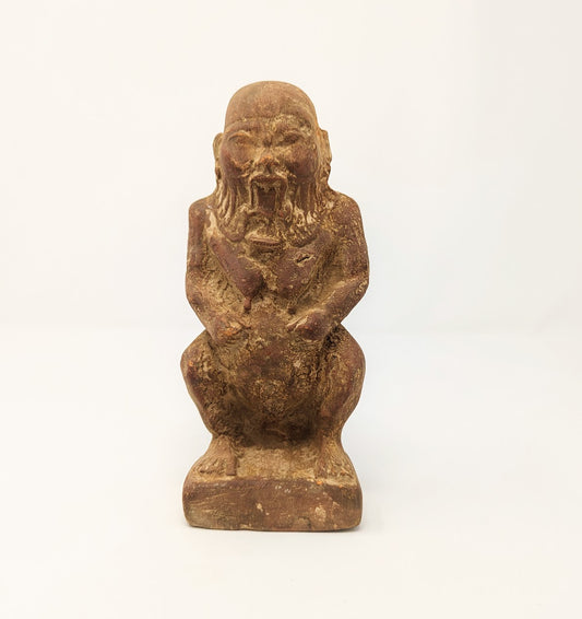 RARE Antique Egyptian 7” Terracotta Pottery Statue: “BES” (c.664-332 B.C.)