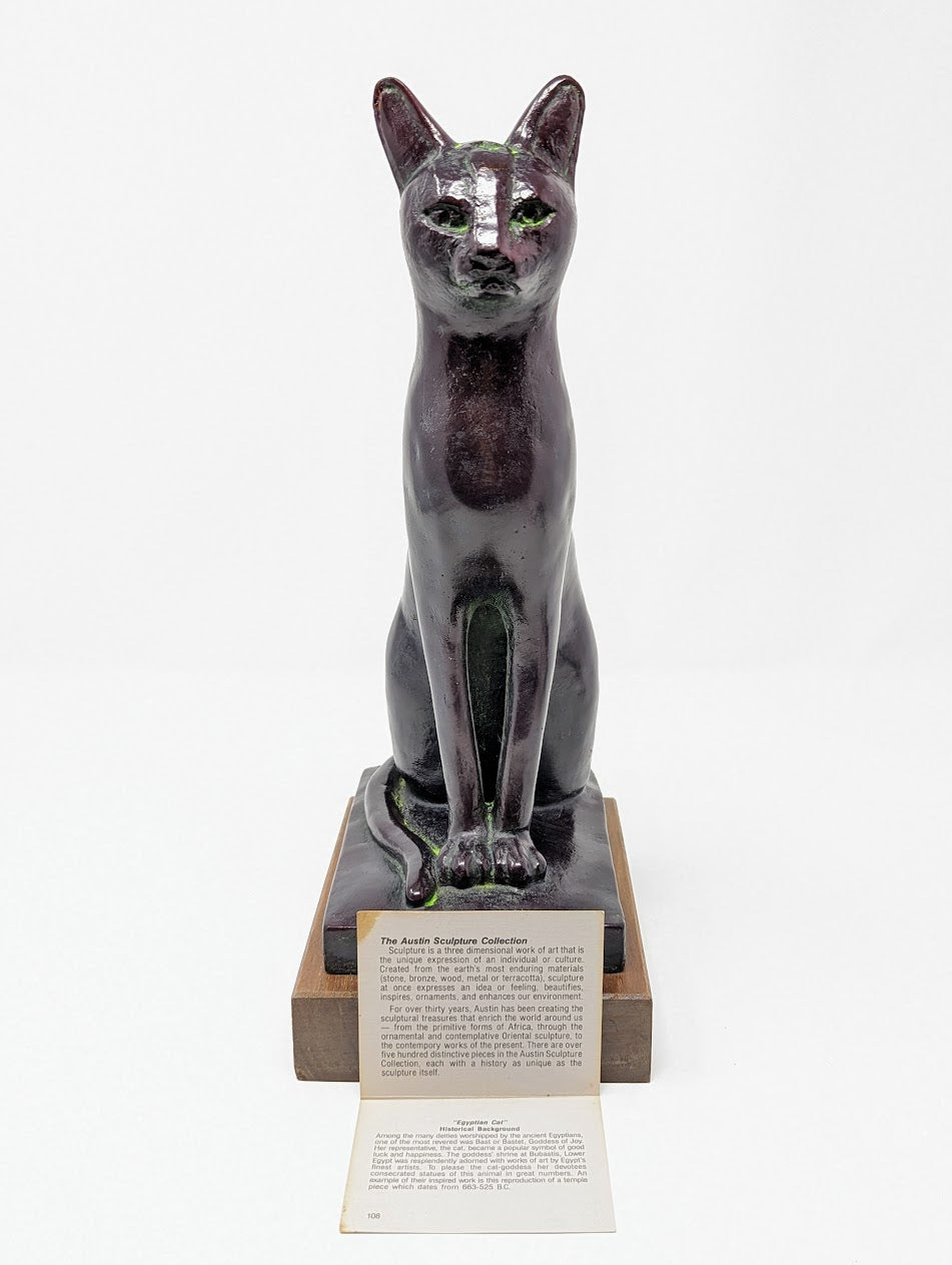 Vintage Cat Statue | Ancient Egyptian Cat Goddess Bastet (Austin Prod. Inc. 1965)