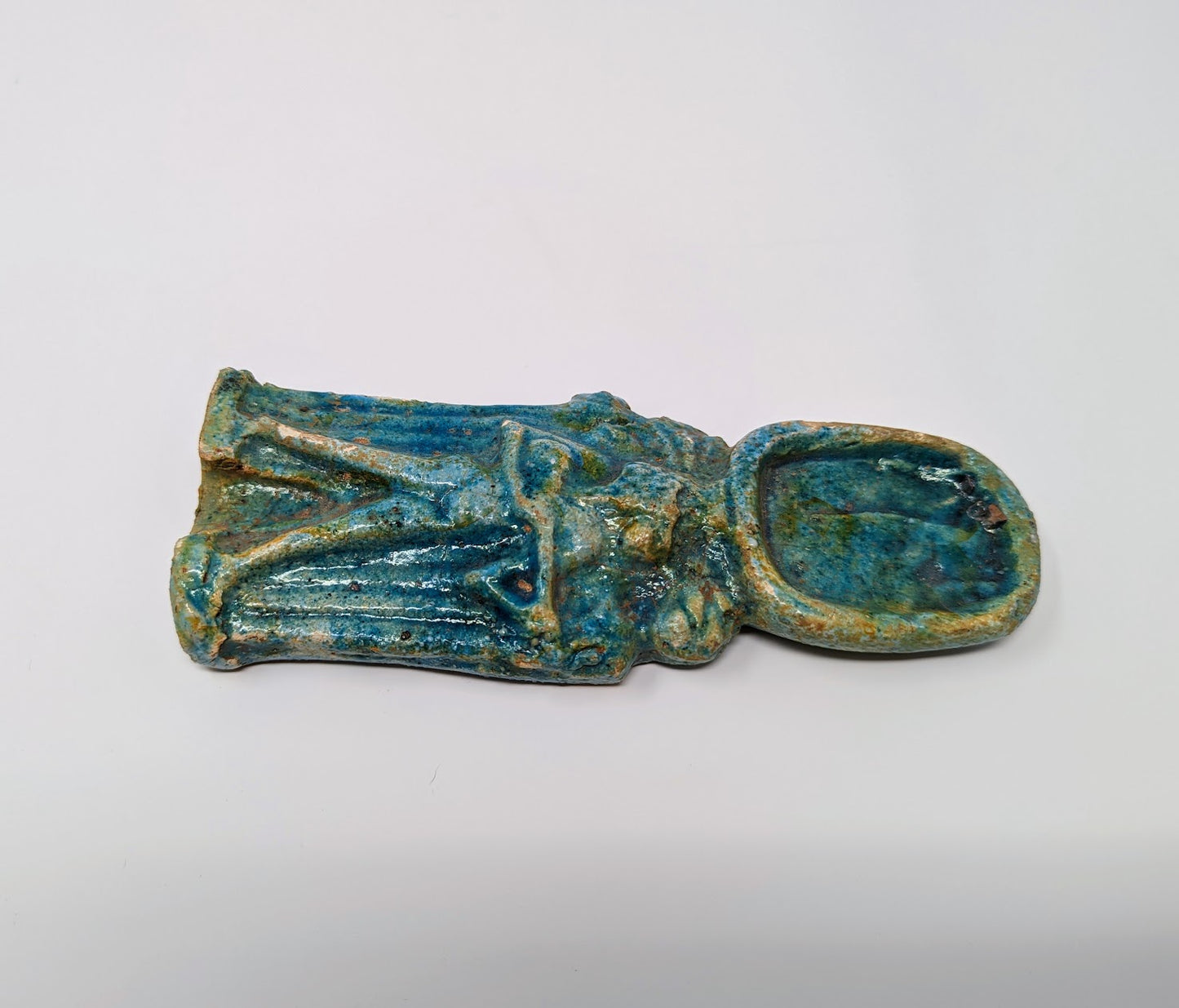 Antique Egyptian Pharaoh Plaque | Blue-Glazed Faience (664-332 B.C.)