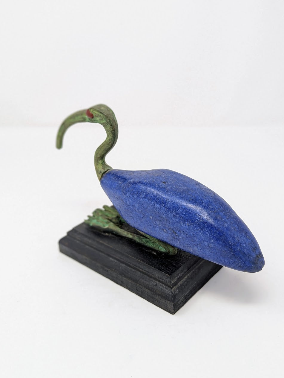 Antique Egyptian Bronze God "Thoth" Ibis Statue | Grand Tour Era