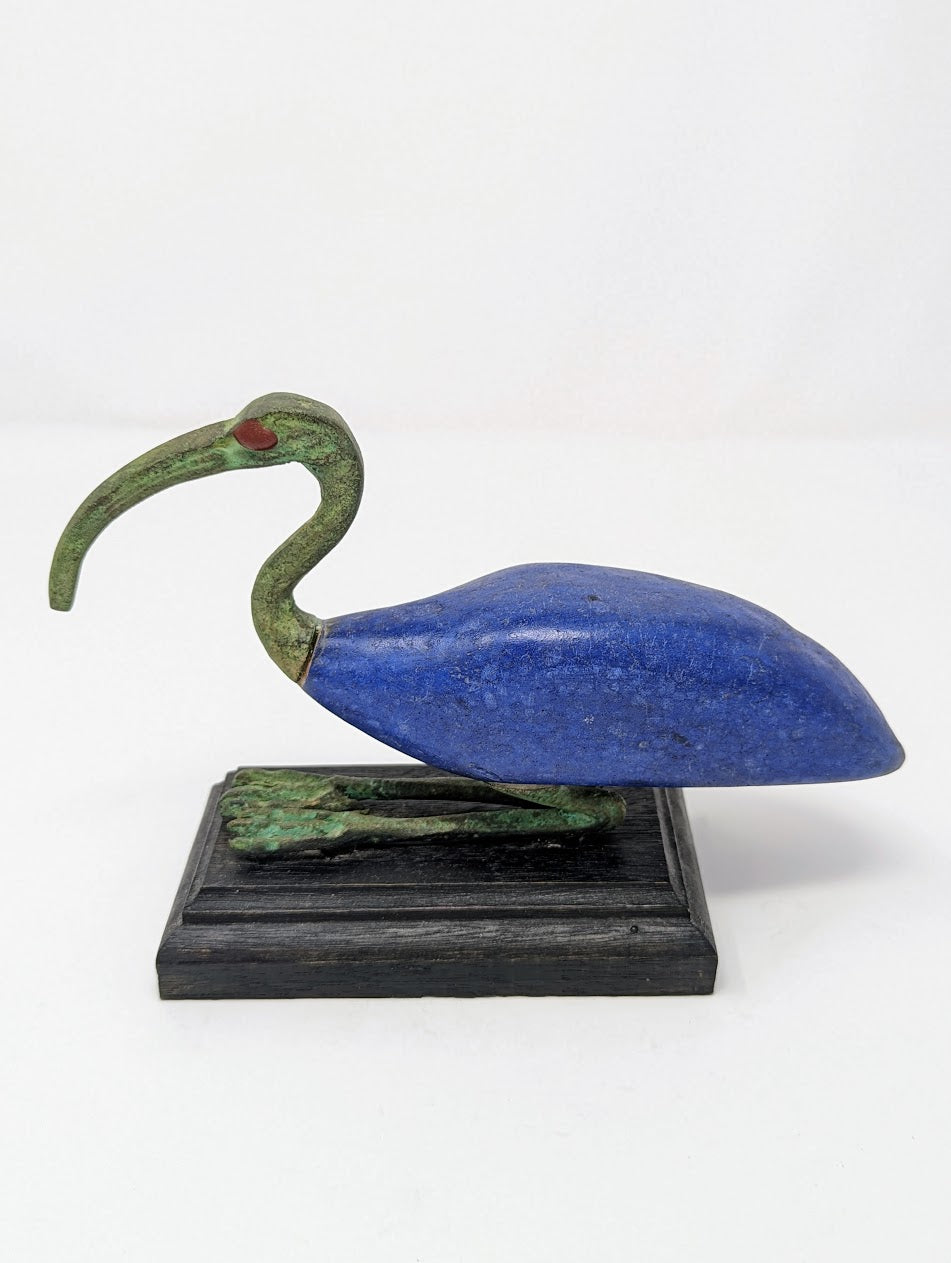Antique Egyptian Bronze God "Thoth" Ibis Statue | Grand Tour Era