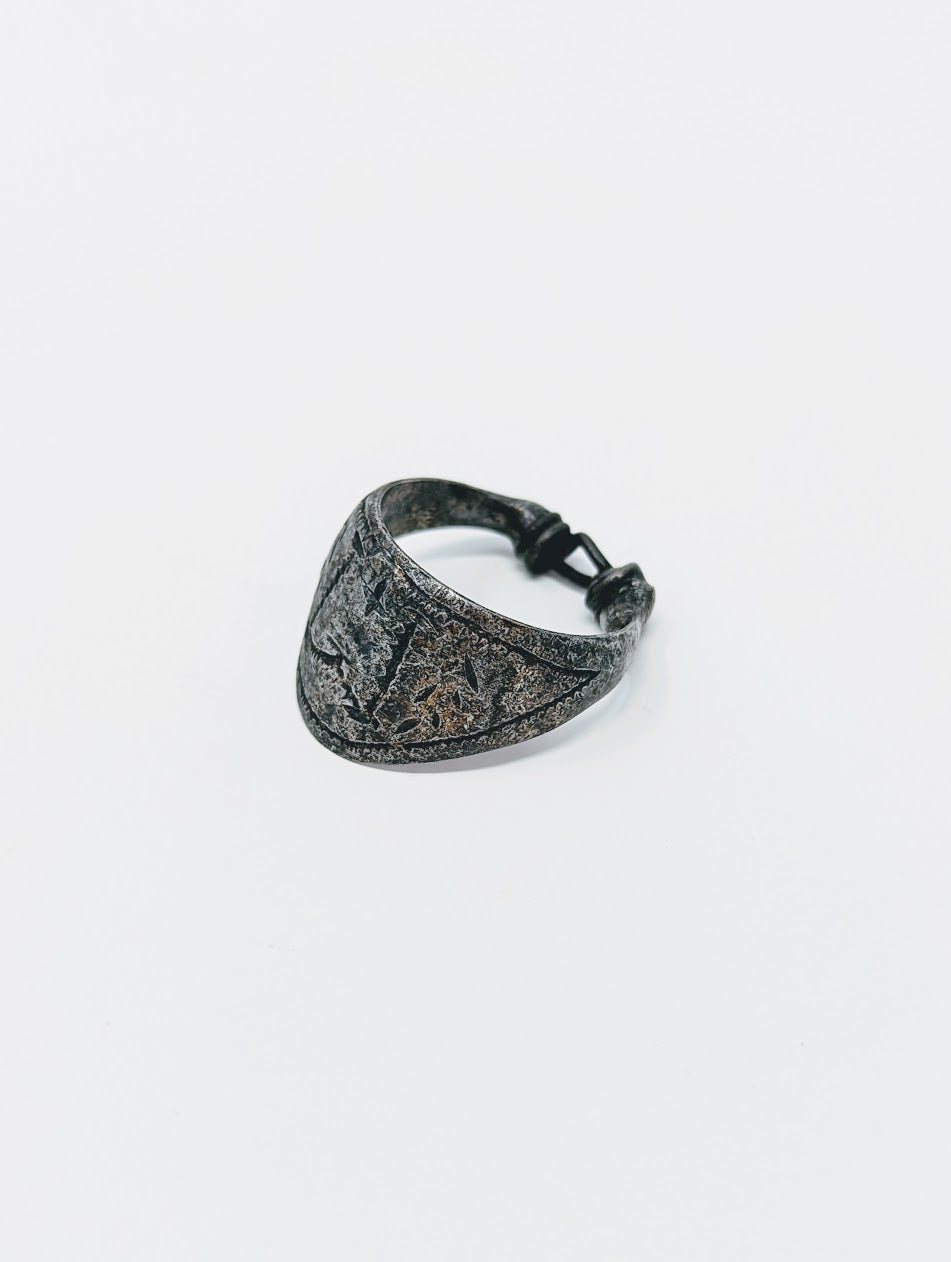 Antique Roman Silver Legionary Archer's Ring | Inscribed "W" on Bezel