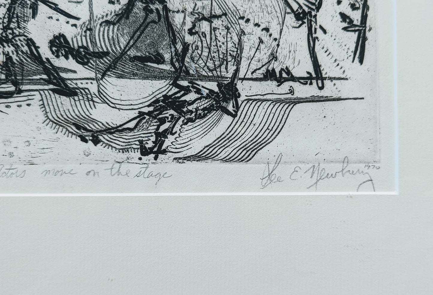1970 Limited Edition Lithograph | "Actors Move on The Stage" by Lee E. Newbury