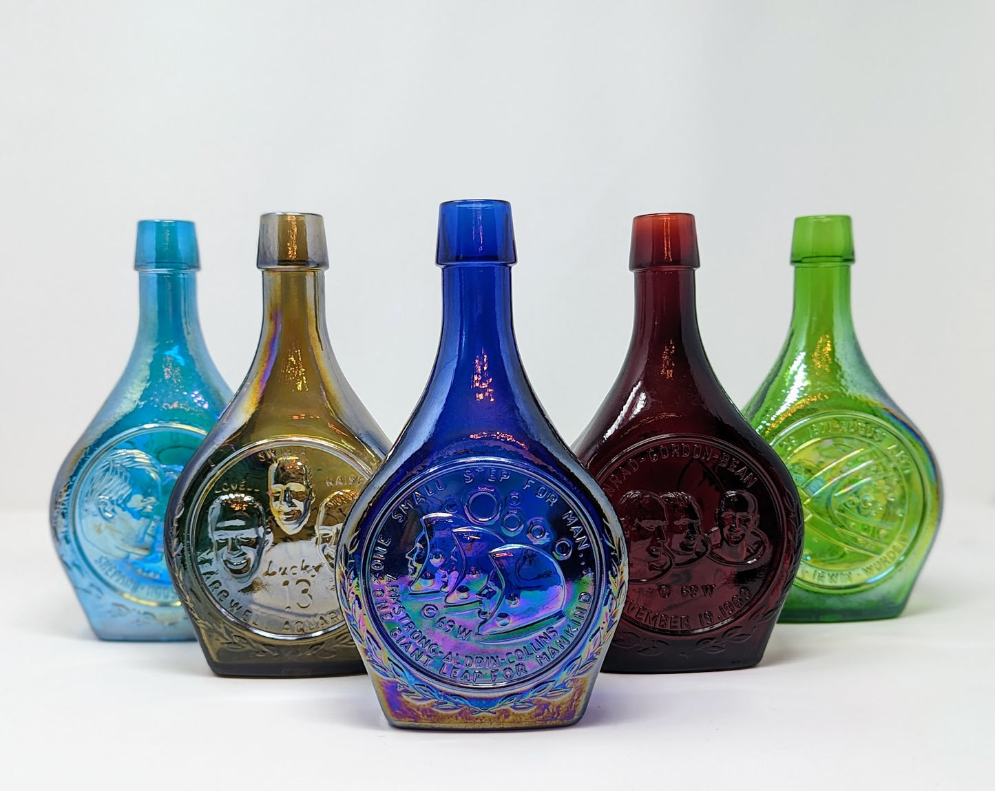 Vintage Wheaton Carnival Glass Bottles Set (Apollo 11-15)