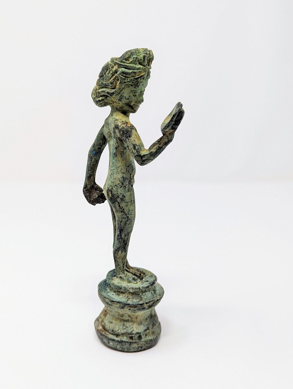 Antique Roman Cast-Bronze Statue | Female Lar (c. 1st Century A.D.)