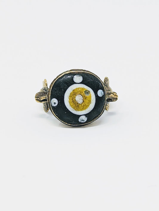 Antique Phoenician Gold-Gilt Mosaic Glass Ring (c. 300 A.D.)