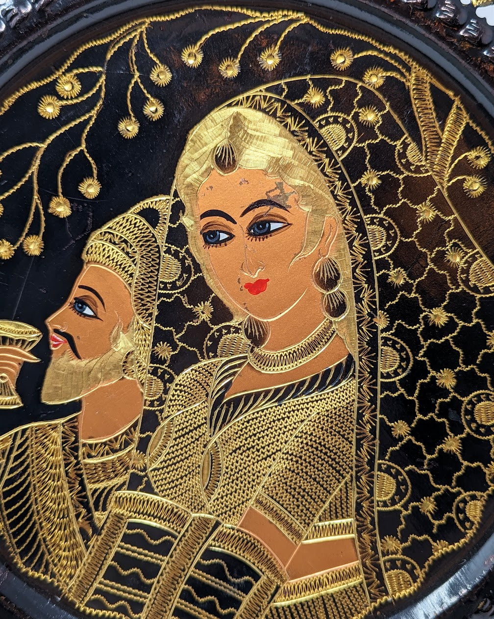 Vintage Brass Wedding Plate | Traditional Indian Art