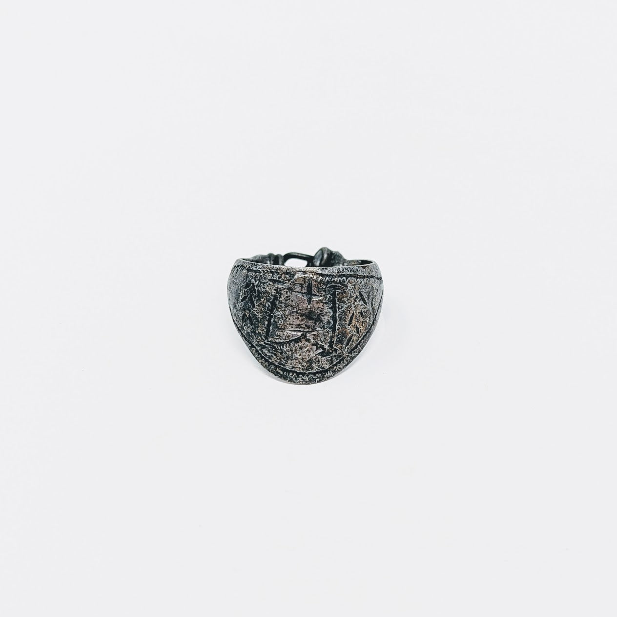 Antique Roman Silver Legionary Archer's Ring | Inscribed "W" on Bezel