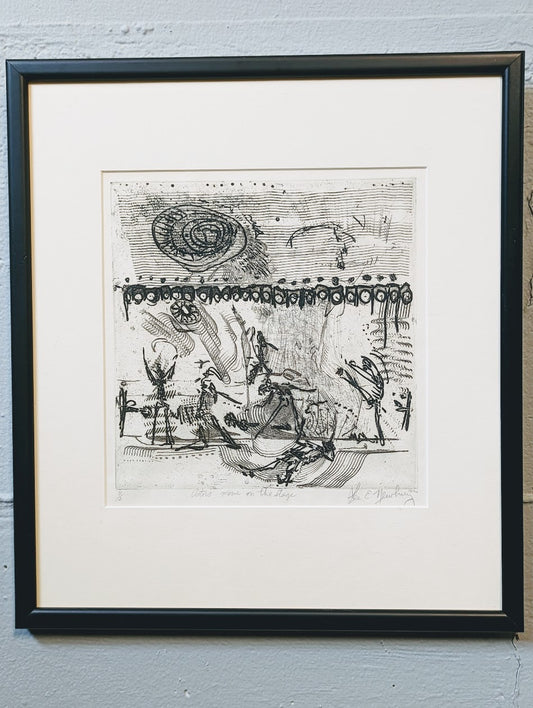 1970 Limited Edition Lithograph | "Actors Move on The Stage" by Lee E. Newbury