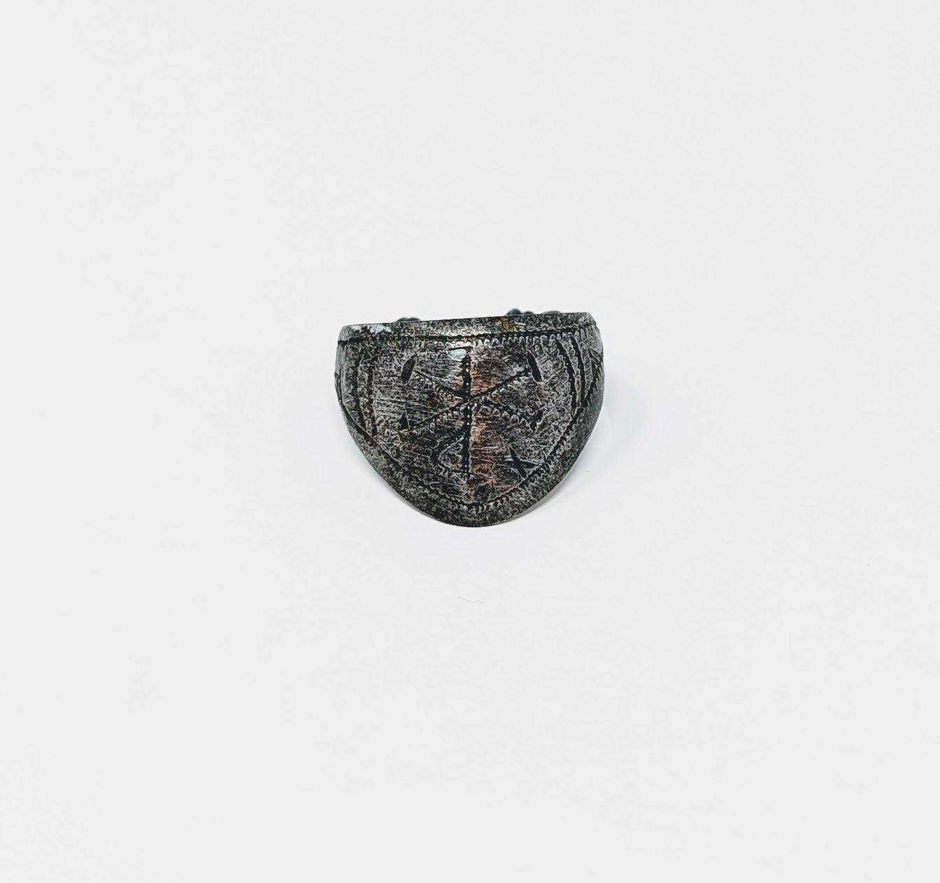 Antique Roman Silver Legionary Archer's Ring with Inscription on Bezel