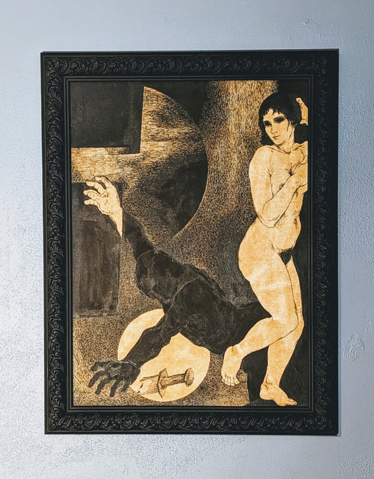 RARE Original Laszlo Matulay Painting "Fear The Night?" | Paint & Ink on Board