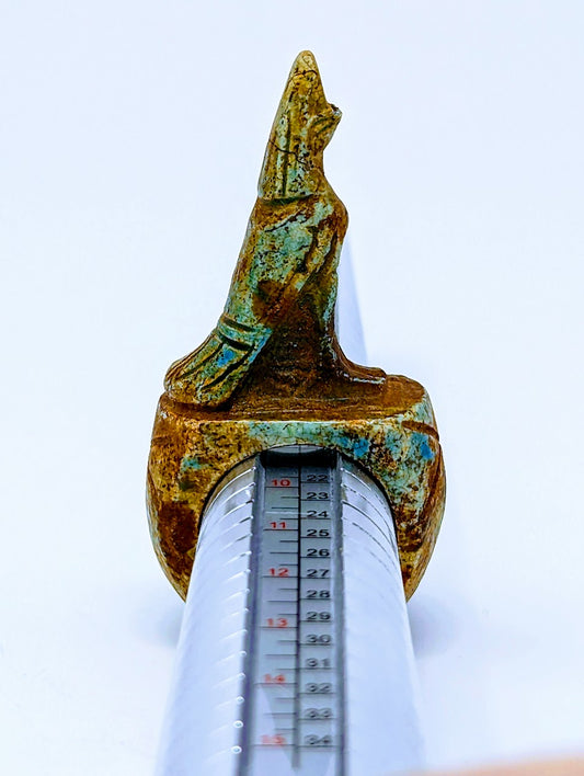 Antique Egyptian Faience-Glazed "Falcon" Ring (c.664-332 B.C.)