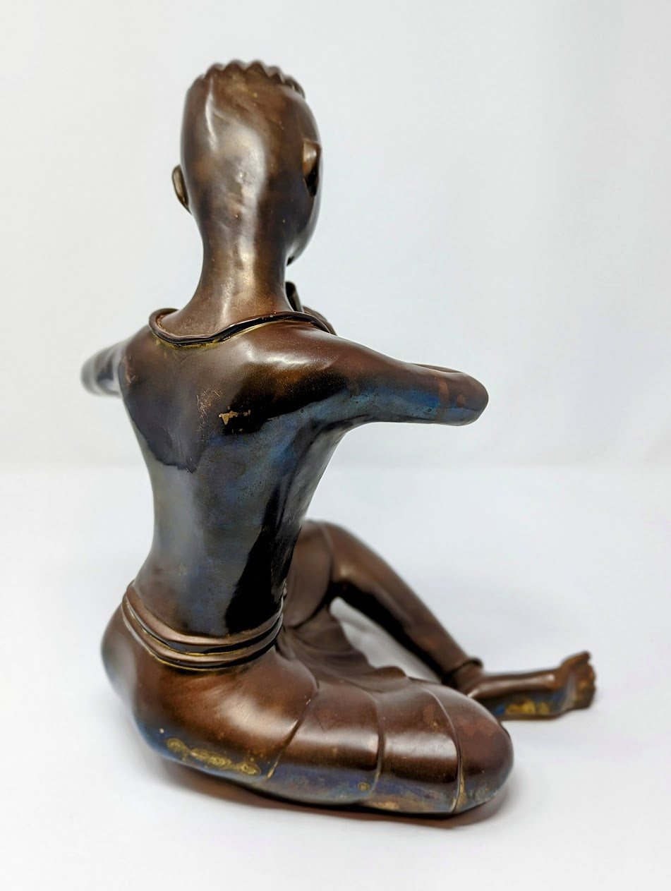 Vintage Thai Brass Sculpture "Flute Player"