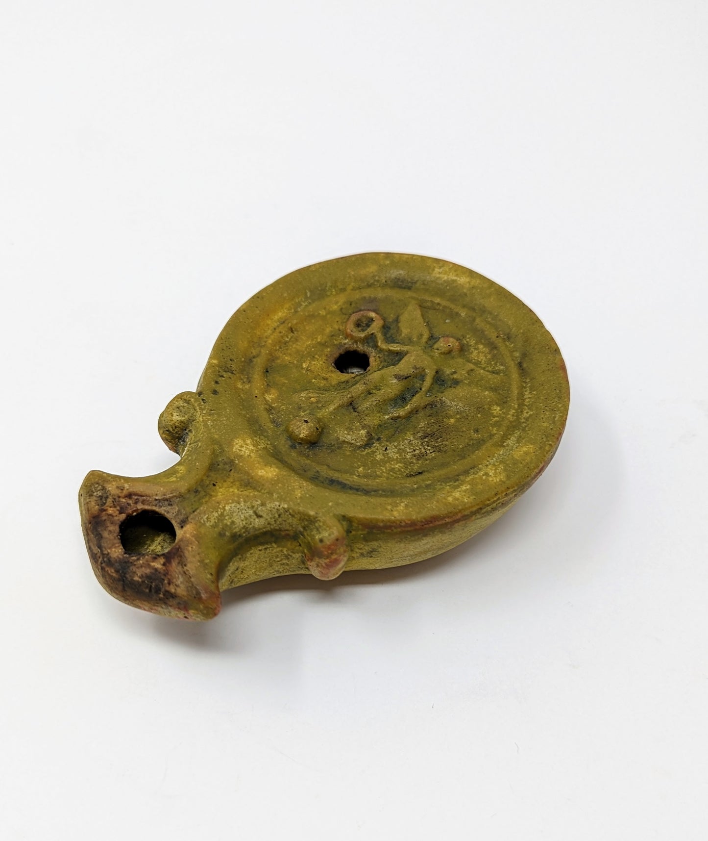 Ancient Roman Terracotta Oil Lamp | Winged Goddess Nike