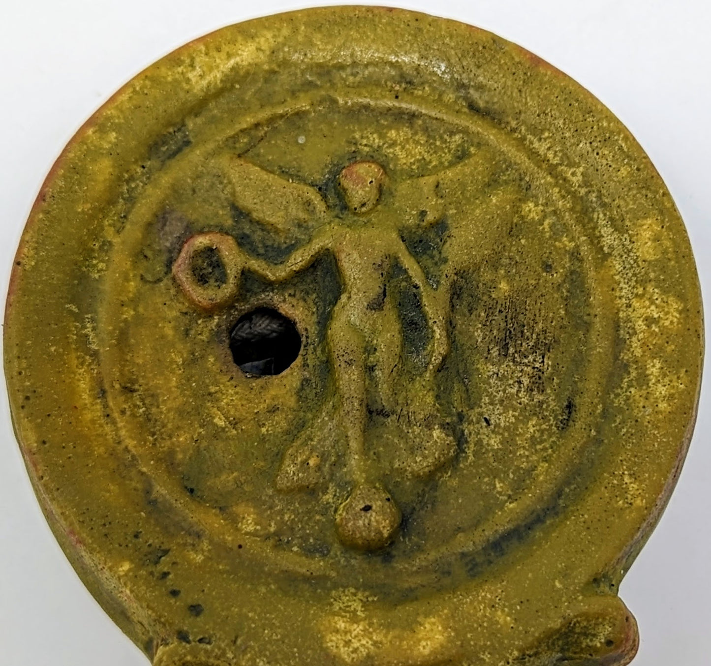Ancient Roman Terracotta Oil Lamp | Winged Goddess Nike