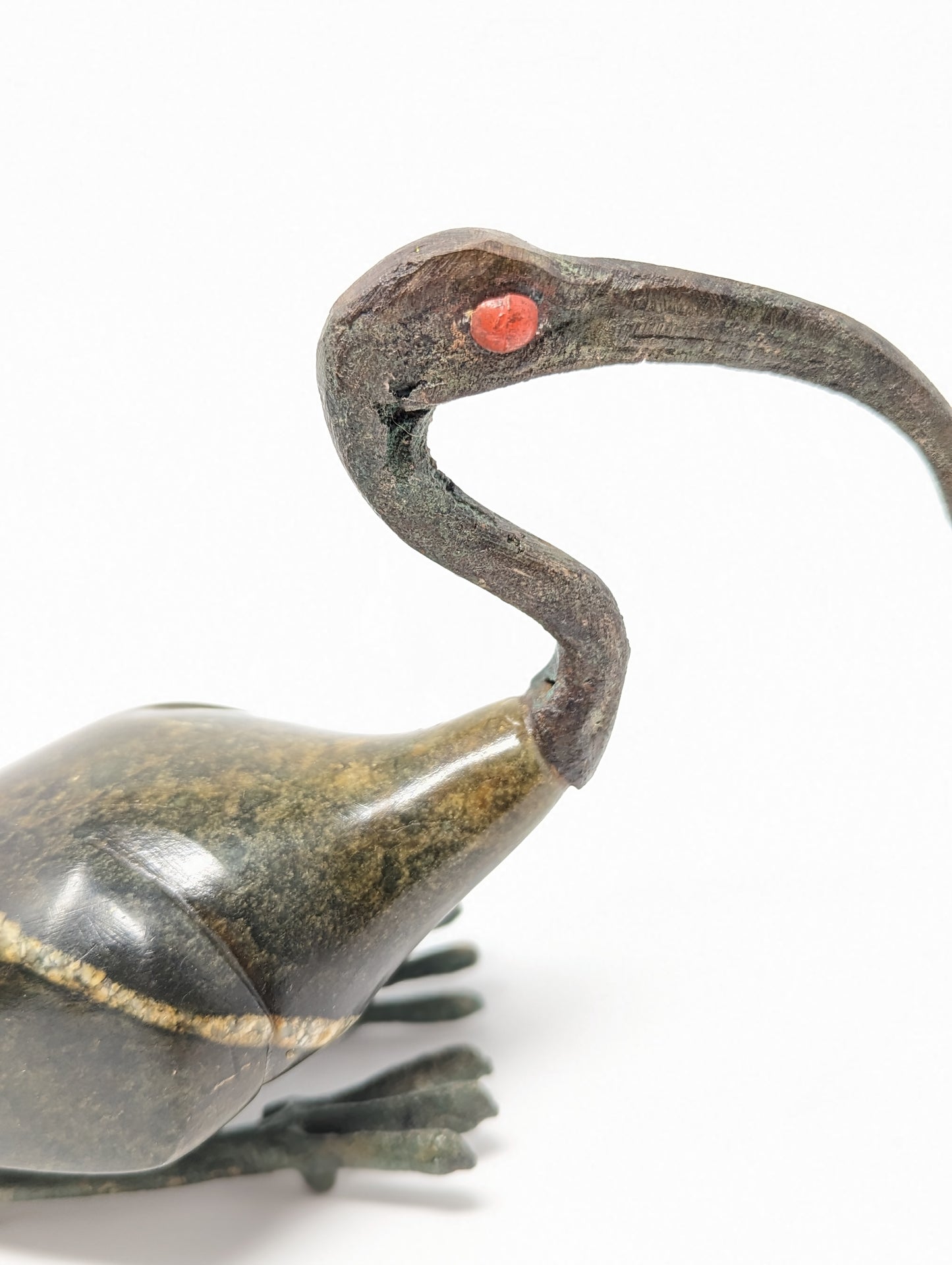 Antique Egyptian Bronze & Stone "Thoth" Ibis Statue | Grand Tour Era
