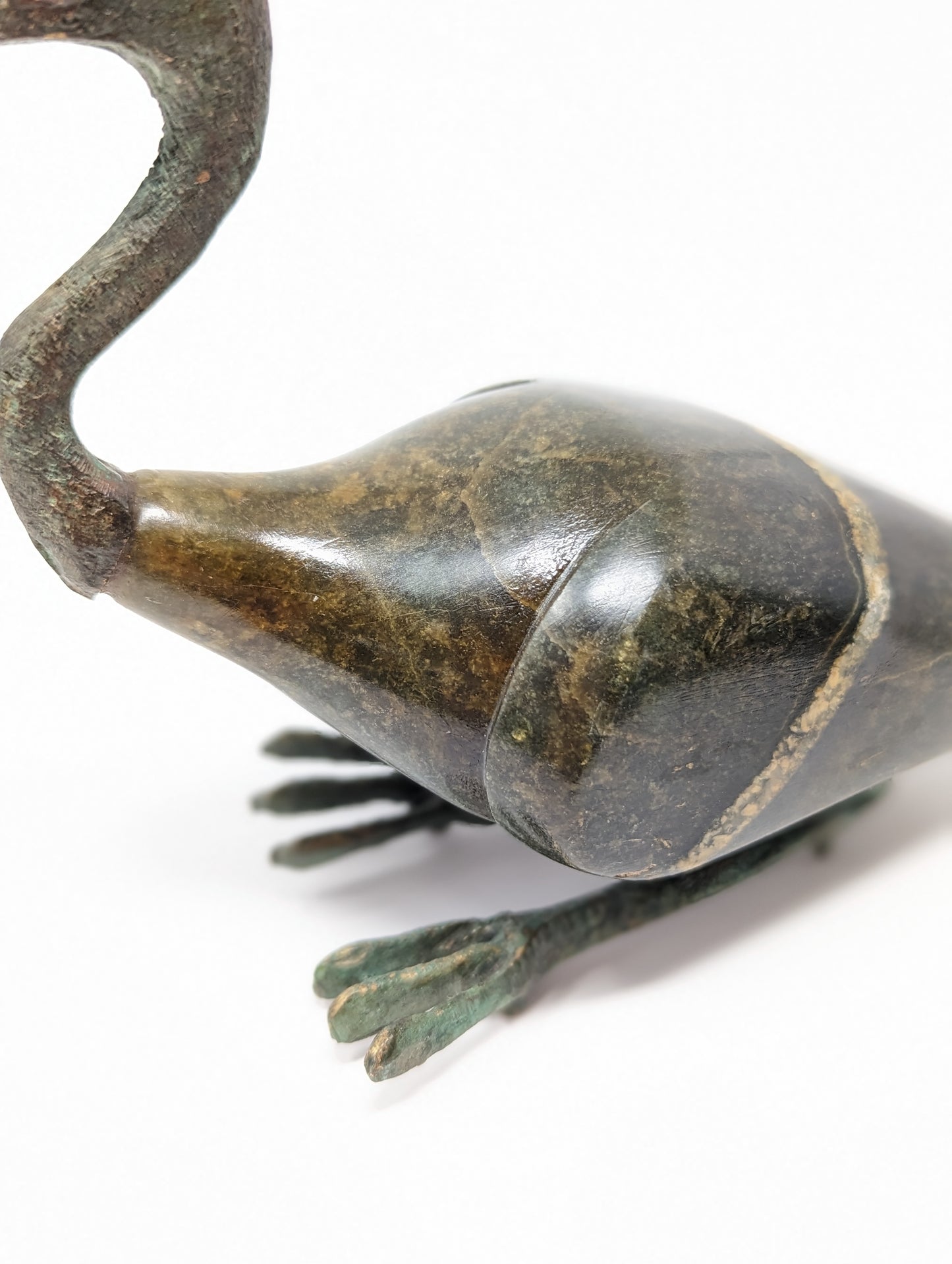 Antique Egyptian Bronze & Stone "Thoth" Ibis Statue | Grand Tour Era