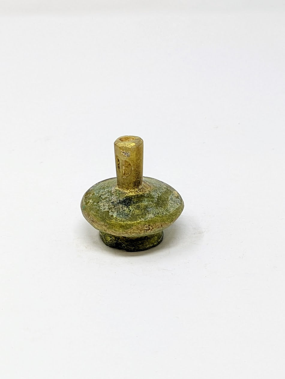 Antique Roman Iridescent Glass Medicine Bottle (c. 1st Century A.D.)